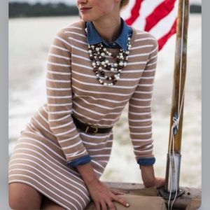 Vineyard Vines Brown and White Merino Wool Sweater Dress